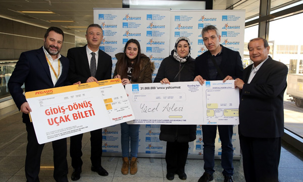 İstanbul Sabiha Gökçen 31 milyonuncu yolcusunu karşıladı