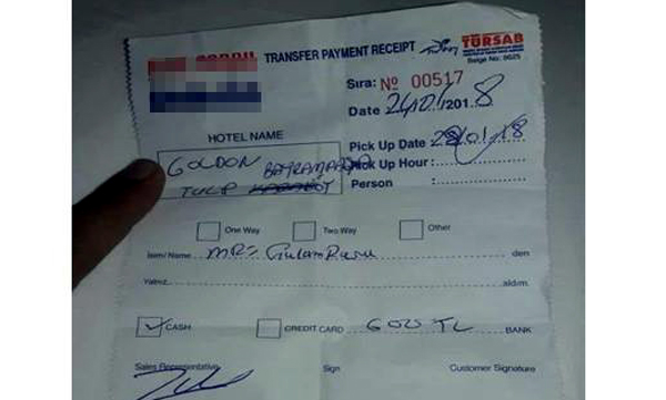 20 kilometre için 600 TL'lik
