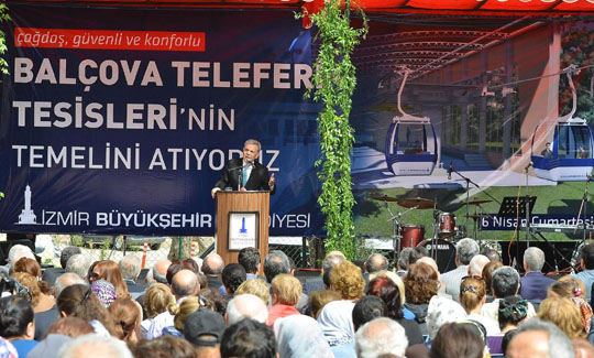 İzmir'in teleferiği için ilk harç konuldu