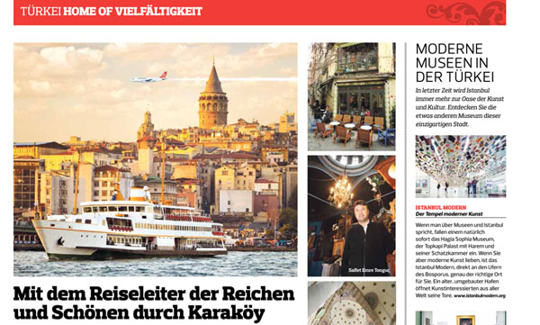 Ünlü Alman gazetesi Die Welt, Türkiye Turizm eki yayınladı