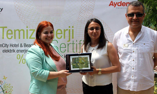 Fethiye'de turizm tesisine temiz enerji sertifikası