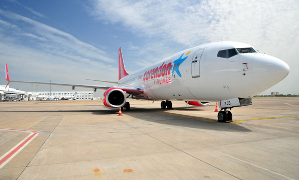 Corendon Airlines'in yeni logolu uçağı ilk uçuşunu yaptı