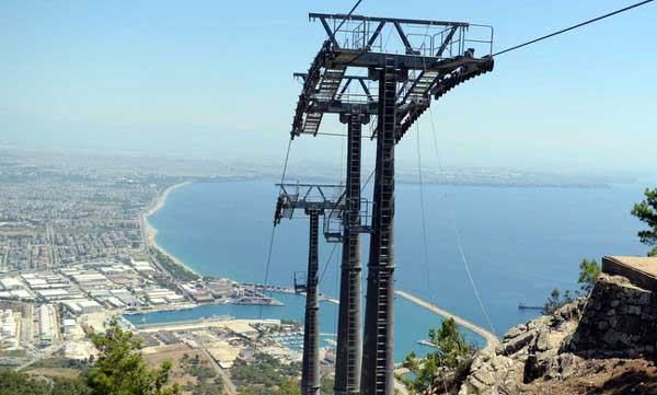 Tünektepe'ye teleferik projesinde test sürüşleri başladı