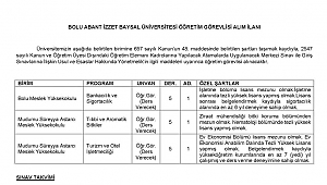 Turizm bölümüne ev ekonomisinden öğretim elemanı