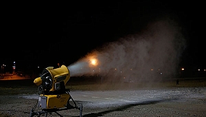 Erciyes'te kayak sezonu için karlama başladı