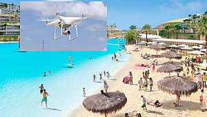Yunanistan plajlarında dronlu sosyal mesafe kontrolü
