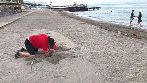 Caretta carettanın yuvası sahilden uzak yere taşındı
