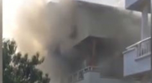 Otel lojmanında yangın