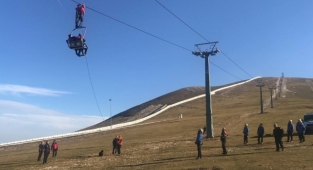 Ladik Akdağ'da Teleferik tatbikatı