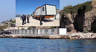 Otelin halka açık plaja koyduğu konteynerler kaldırıldı