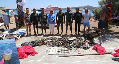 Türkbükü koyundan 200 kilo katı atık çıktı