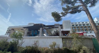 Belek'te otel inşaatında göçük