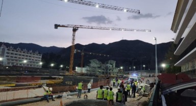 Marmaris'te otel inşaatında kaza