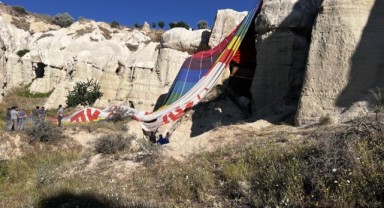 Kapadokya'da balon pilotu faciayı önledi