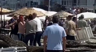 Halk plajında şezlong kavgası