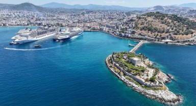 Kuşadası'na 5 kruvaziyer 10 bin 916 turist getirdi