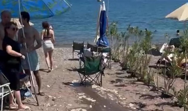 Marmaris'te otel havuzunun suyu halk plajına aktı