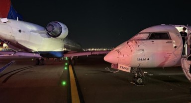 İki yolcu uçağı çarpıştı: 2 yaralı