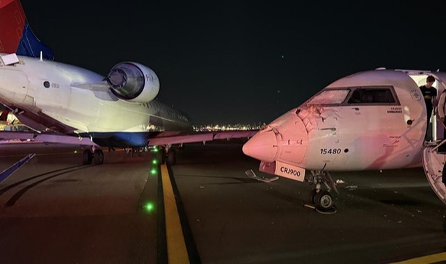 İki yolcu uçağı çarpıştı: 2 yaralı