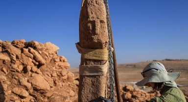 Karahantepe'de tarihi keşif; İnsan yüzlü taş bulundu