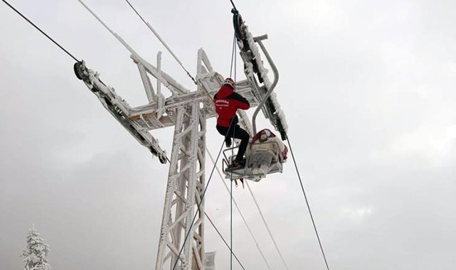 Uludağ’da otelde telesiyej arızası; 40 tatilci mahsur