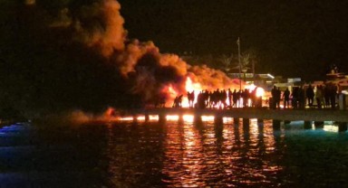 Bodrum'da milyonluk yatlar alev alev yandı