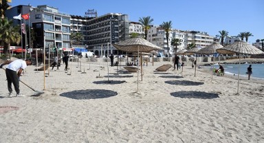 Kuşadası’nda plajlar turistleri karşılamaya hazır