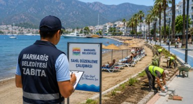 Marmaris'te oteller denetlendi, sahiller yenilendi