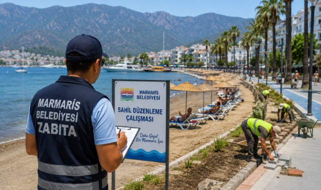 Marmaris'te oteller denetlendi, sahiller yenilendi