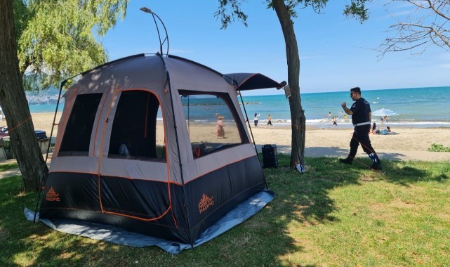 Ordu sahillerinde izinsiz kurulan 121 çadır toplandı